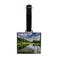 Rectangle Metal Bag Tag with Domed Logo